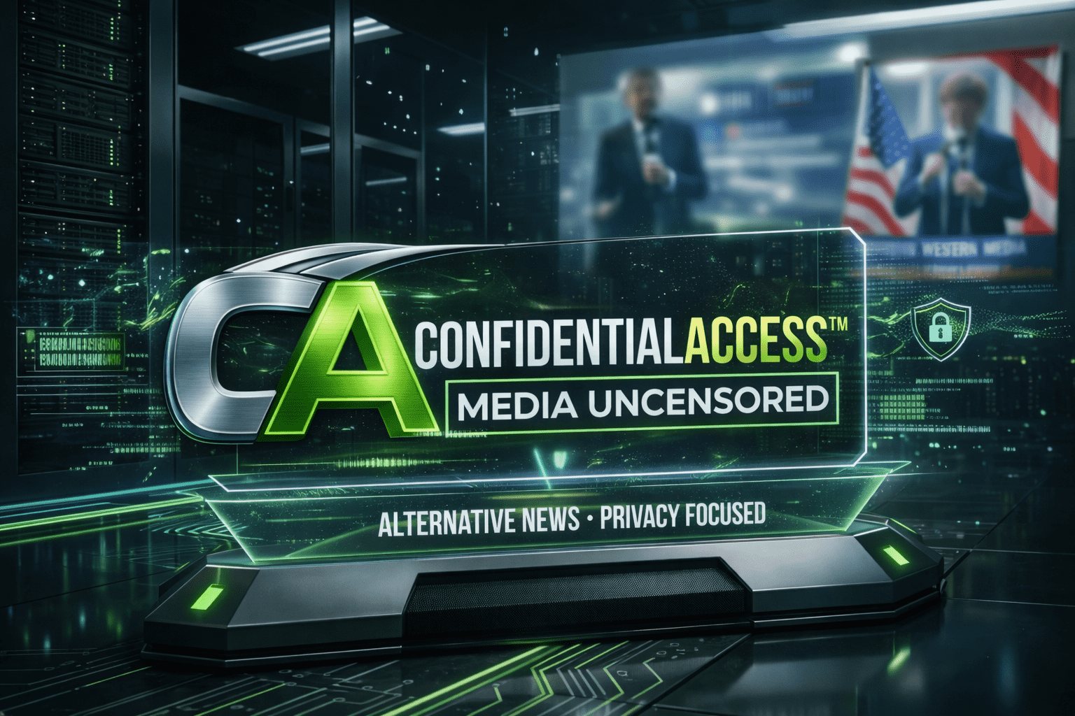 ConfidentialAccess.by service card for the regional Confidential Access portal with CA branding and digital security styling